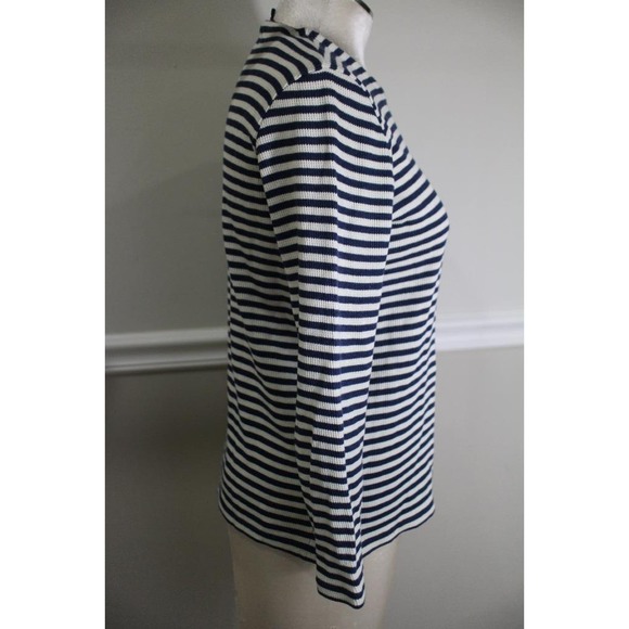 A.P.C. Rue Madame Paris navy and ivory striped long sleeve top size M (BL100 - Picture 6 of 10